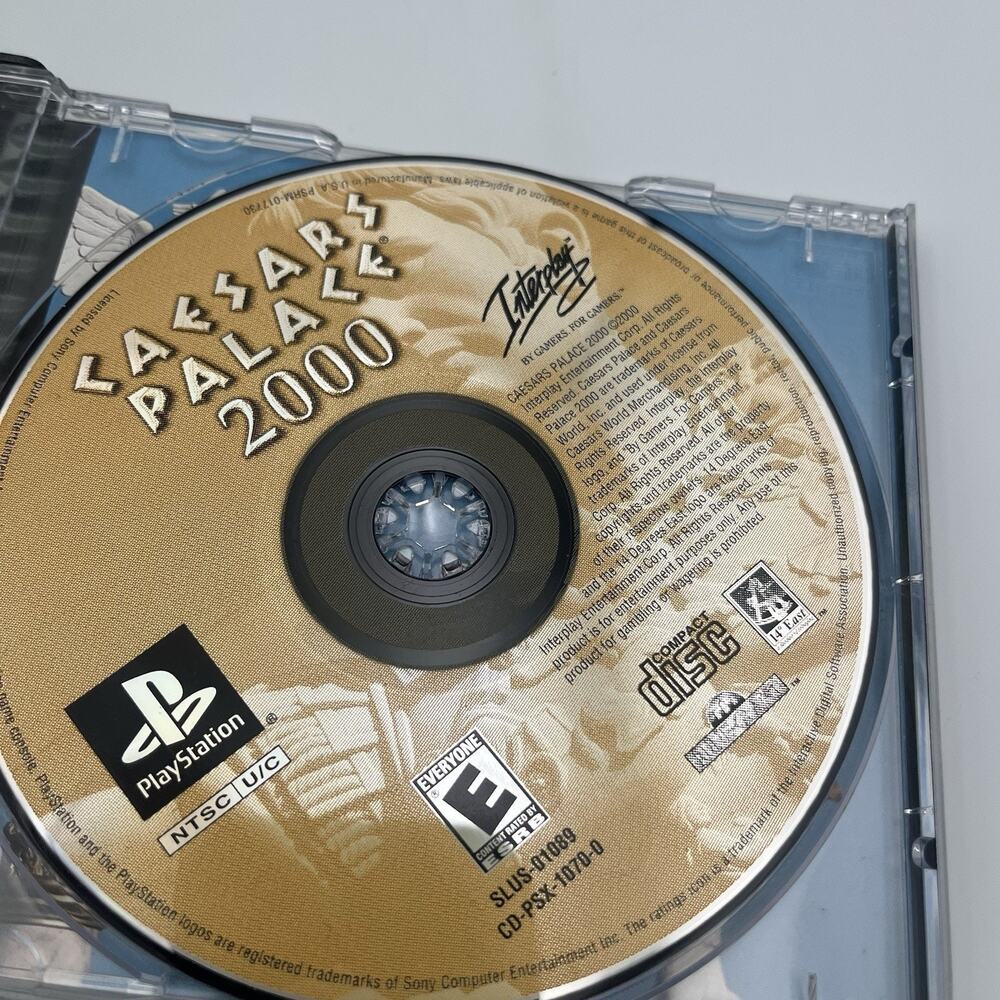 Caesars Palace 2000 (Sony PS1) PlayStation 1 W/ manual Tested & Works - Picture 7 of 9